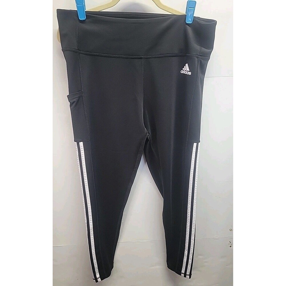 Womens Adidas PrimeGreen Athletic Aeroready Black Exercise Leggings Size Large